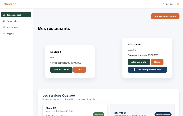 Import des fichiers dans Menu QR pour votre menu digital
